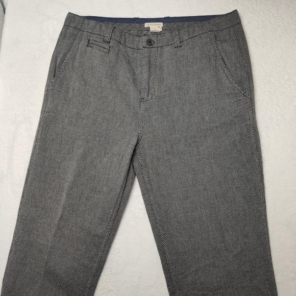 Carbon2Cobalt Pants Mens 36x33 Gray Check Cotton Chino Straight Casual Trousers - Picture 2 of 12